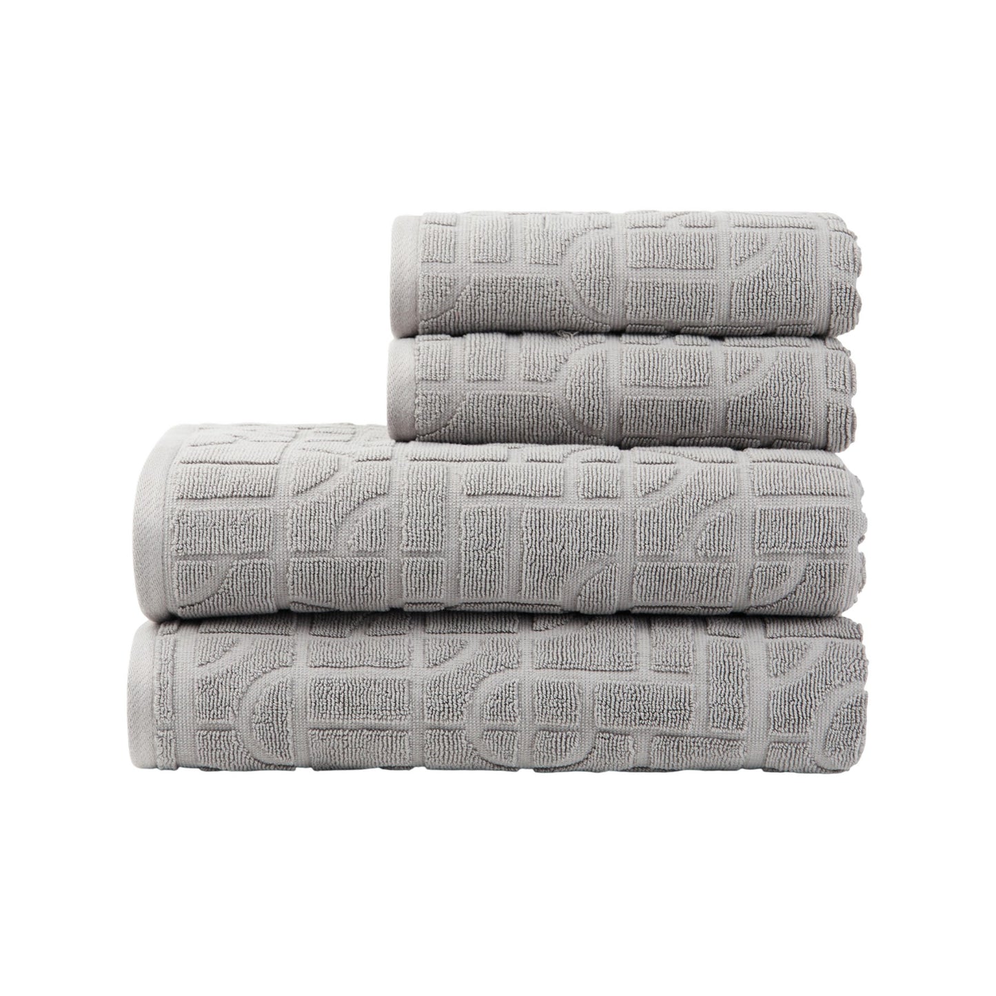 Grey - Front - Vinga Verso Organic Cotton Towel Set (Pack of 4)