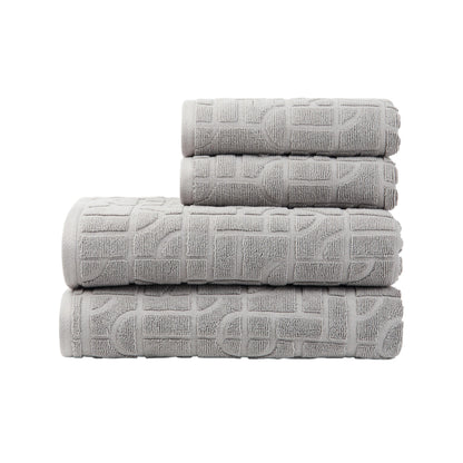 Grey - Front - Vinga Verso Organic Cotton Towel Set (Pack of 4)