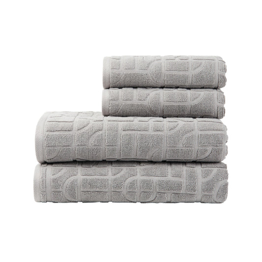 Grey - Front - Vinga Verso Organic Cotton Towel Set (Pack of 4)