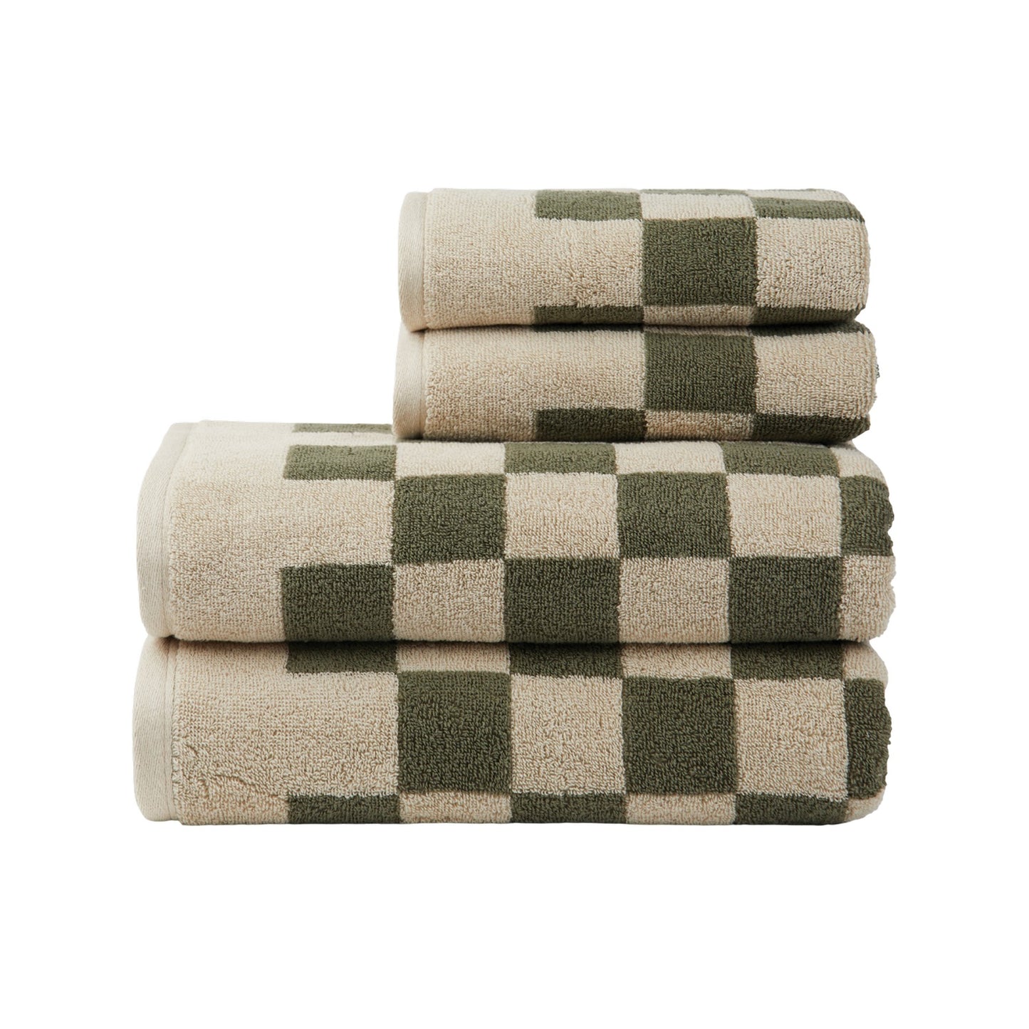 Green - Front - Vinga Elba Organic Cotton Towel Set (Pack of 4)