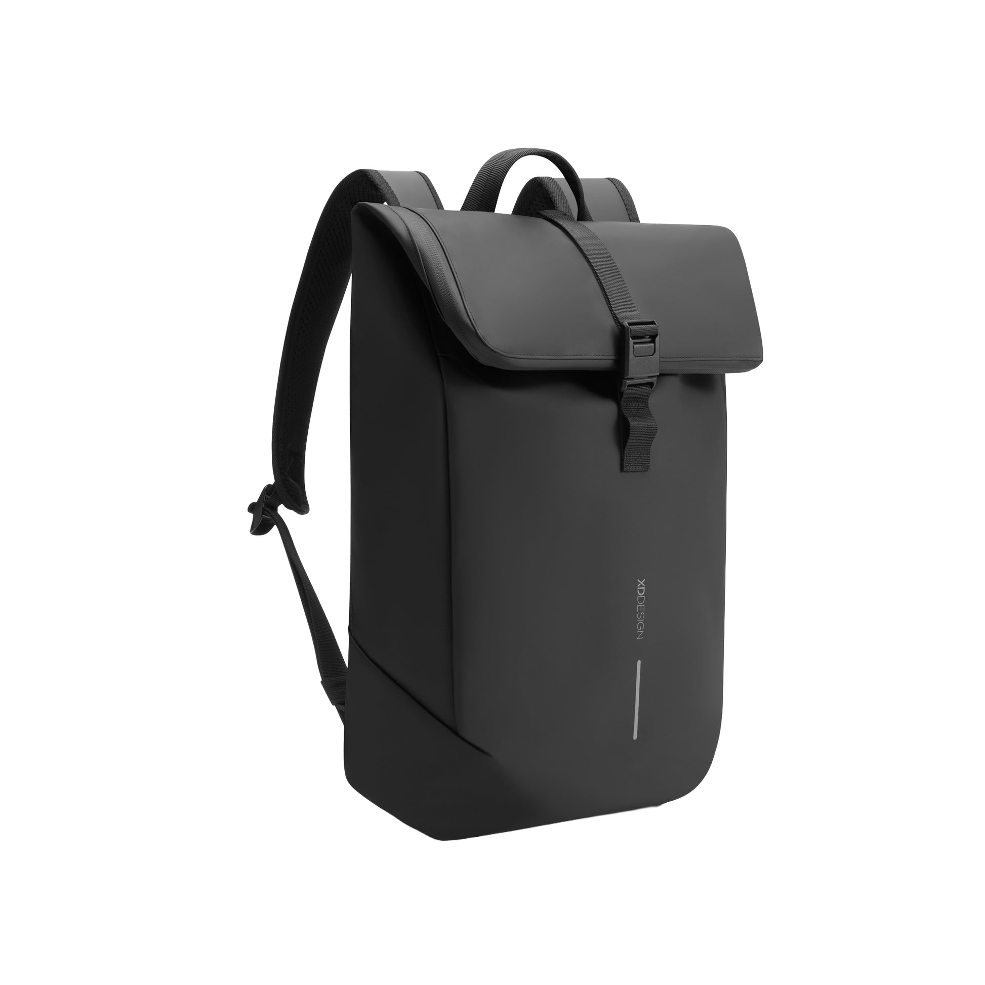 Black - Front - XD Design Urban Flap Top Water Resistant Anti-Theft Backpack