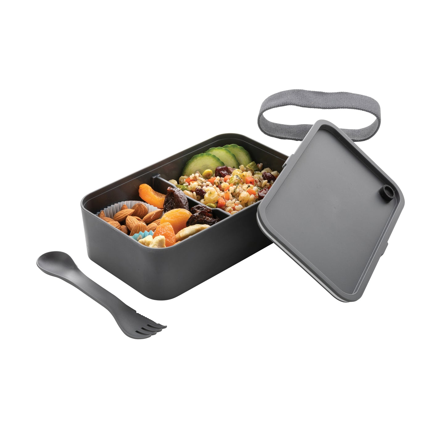Anthracite - Back - XD Collection Polypropylene 0.8L Lunch Box