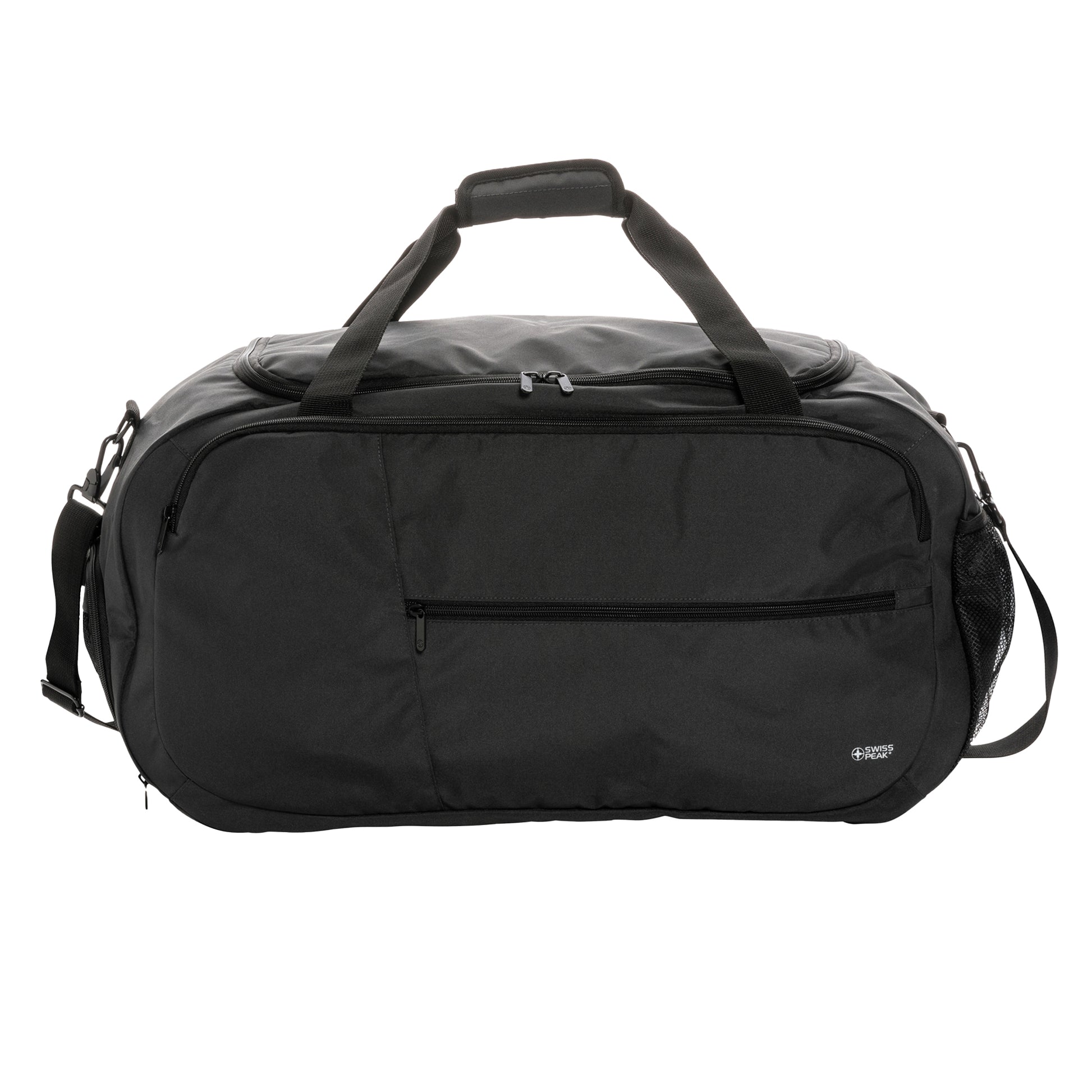 Black - Front - Swiss Peak Aware RPET 50L Duffle Bag