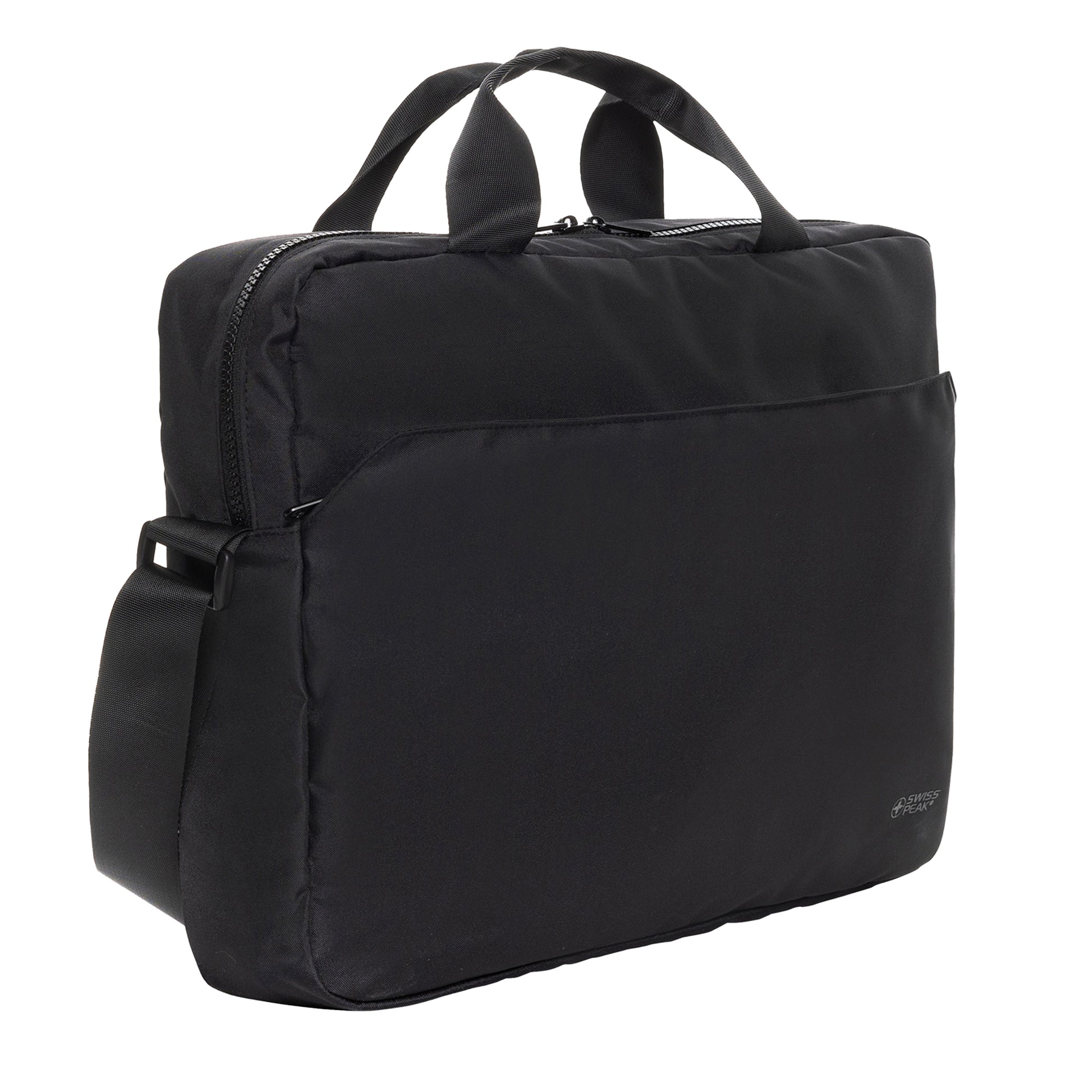 Black - Side - Swiss Peak Essential RPET Aware Laptop Bag