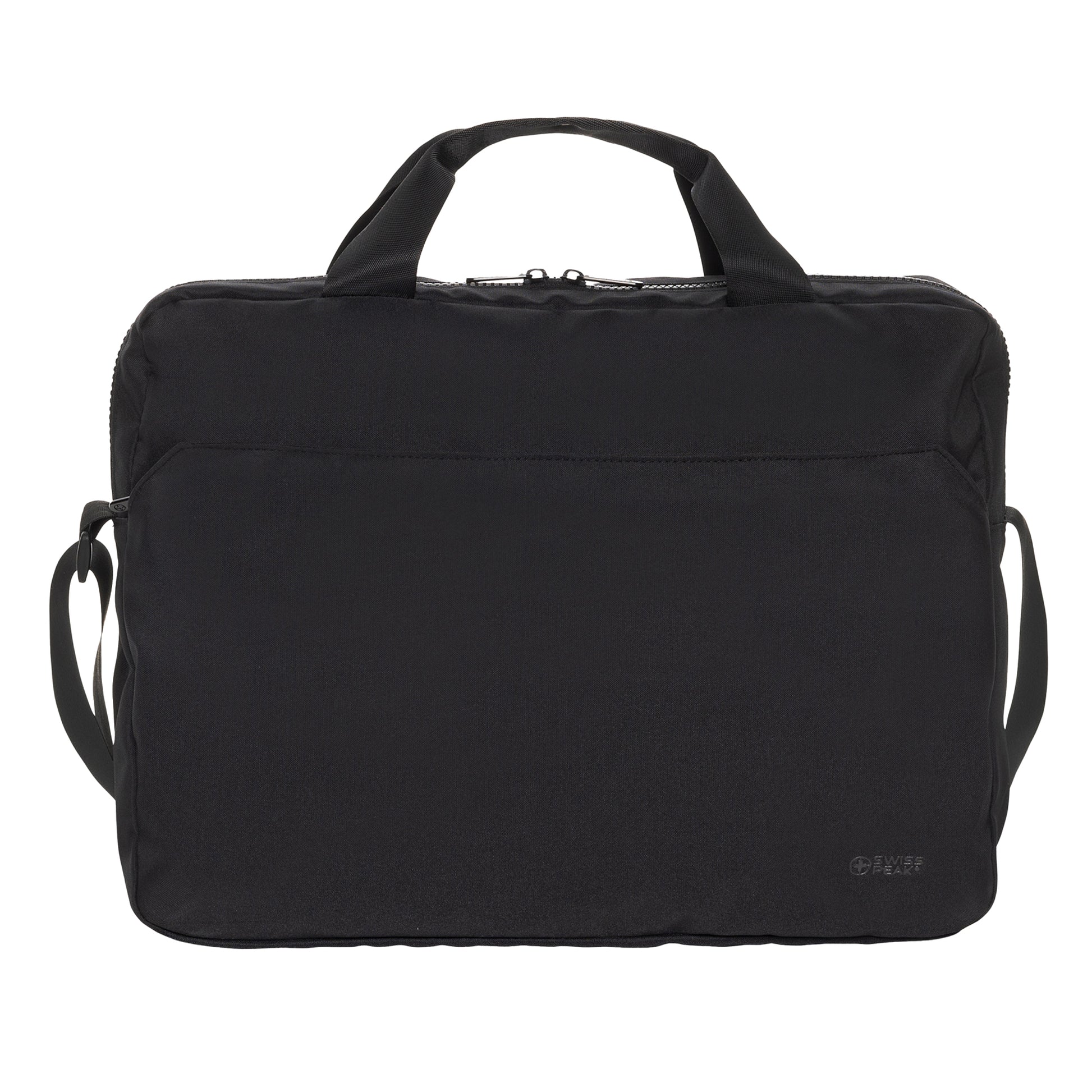 Black - Front - Swiss Peak Essential RPET Aware Laptop Bag