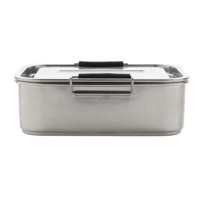 Silver - Back - XD Collection Recycled Stainless Steel Lunch Box