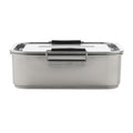 Silver - Back - XD Collection Recycled Stainless Steel Lunch Box