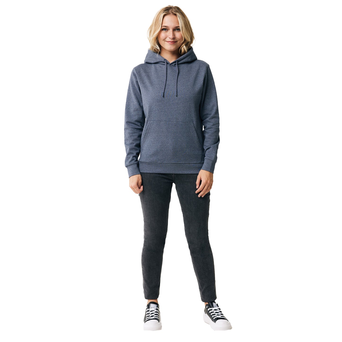 Heather Navy - Side - Iqoniq Unisex Adult Torres Recycled Cotton Undyed Hoodie