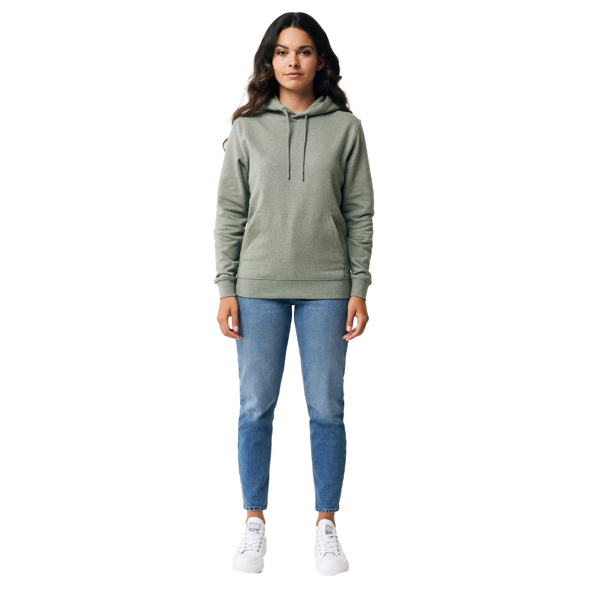 Heather Green - Side - Iqoniq Unisex Adult Torres Recycled Cotton Undyed Hoodie