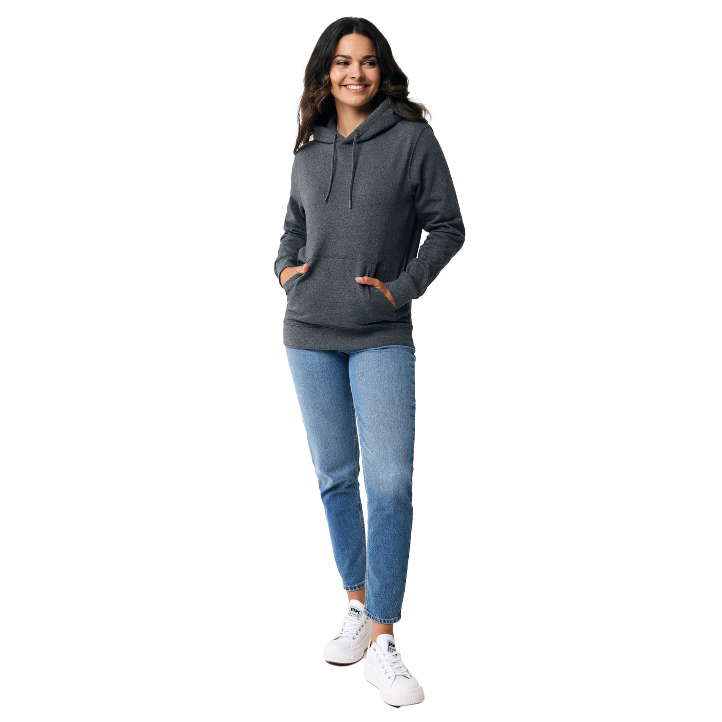 Heather Anthracite - Side - Iqoniq Unisex Adult Torres Recycled Cotton Undyed Hoodie