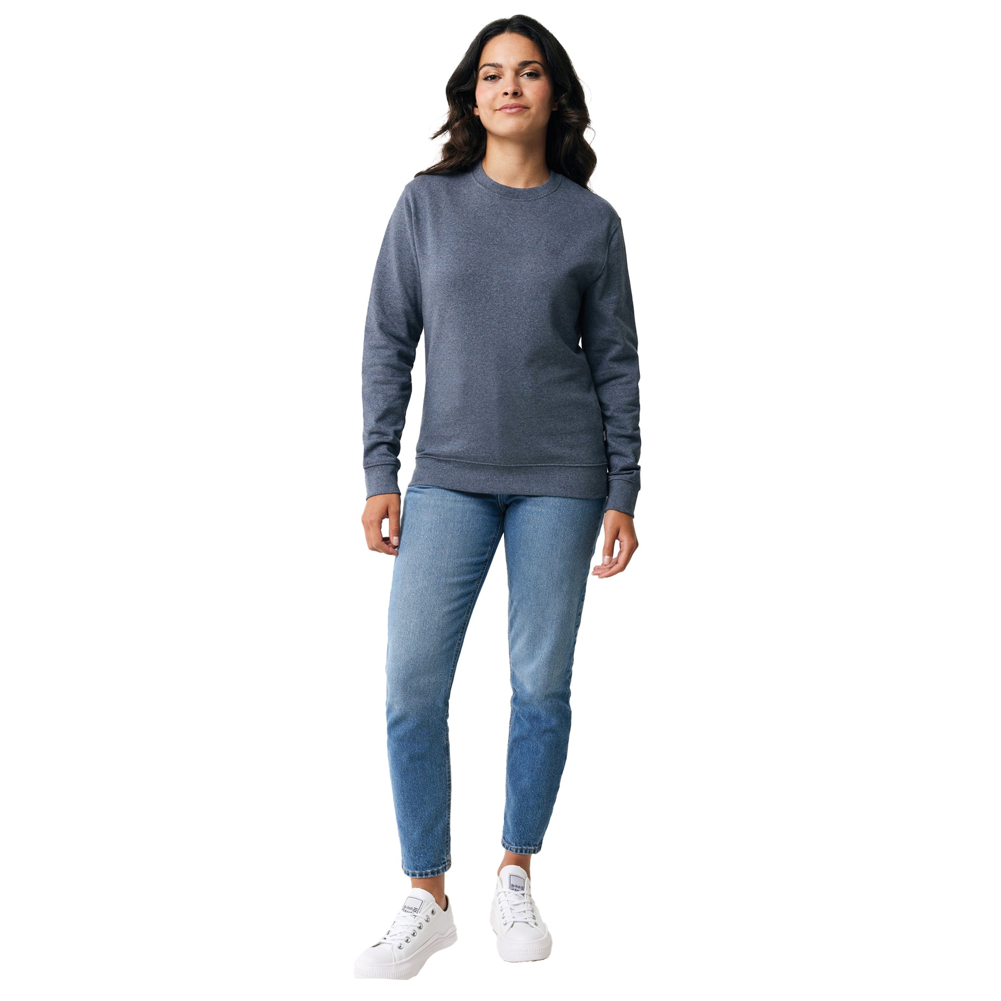 Heather Navy - Side - Iqoniq Unisex Adult Denali Recycled Cotton Undyed Sweatshirt