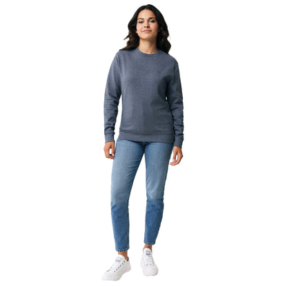 Heather Navy - Side - Iqoniq Unisex Adult Denali Recycled Cotton Undyed Sweatshirt