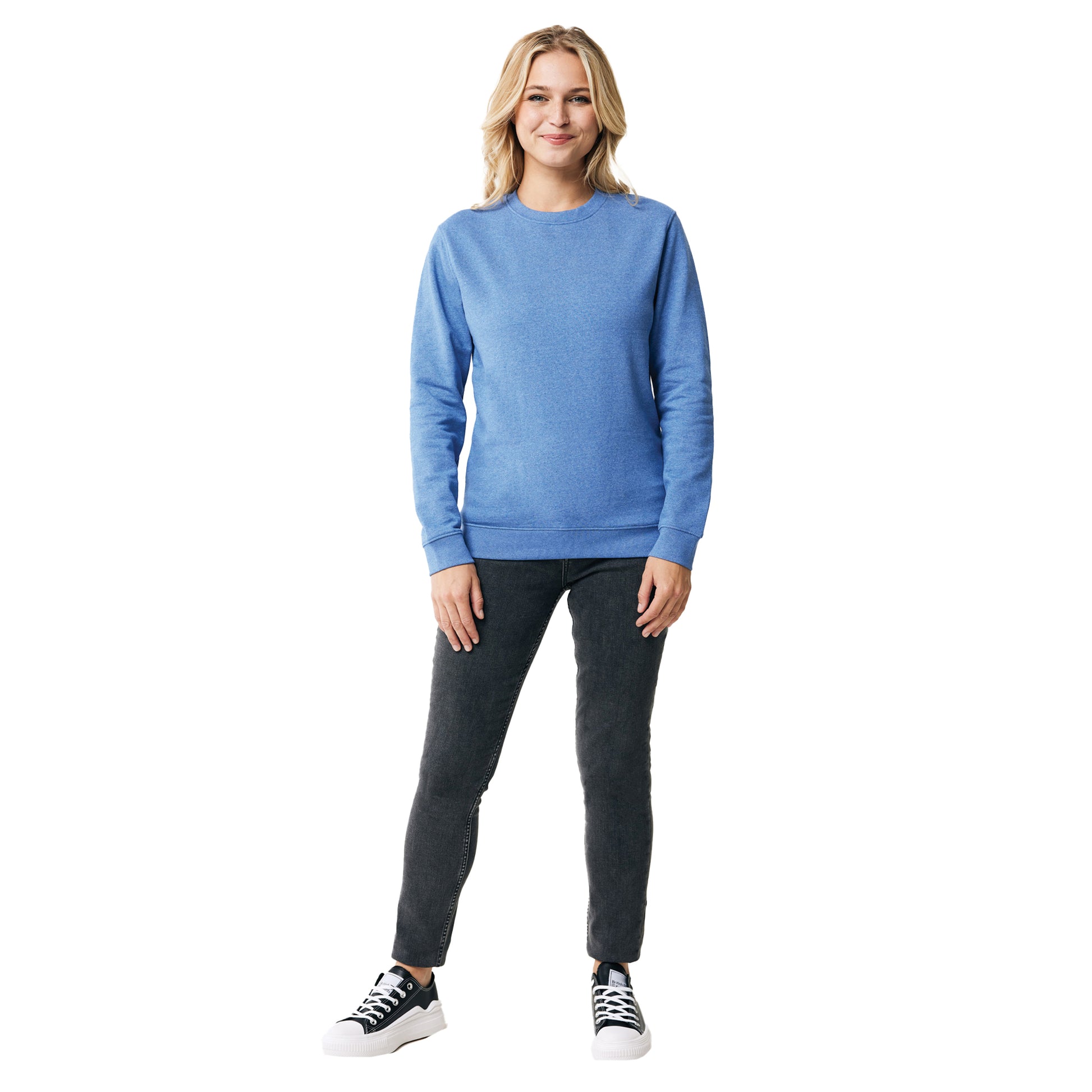 Heather Blue - Side - Iqoniq Unisex Adult Denali Recycled Cotton Undyed Sweatshirt