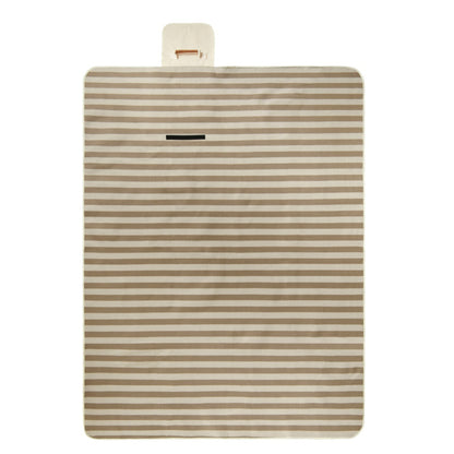 Brown - Side - Vinga Alba RPET Striped Picnic Blanket