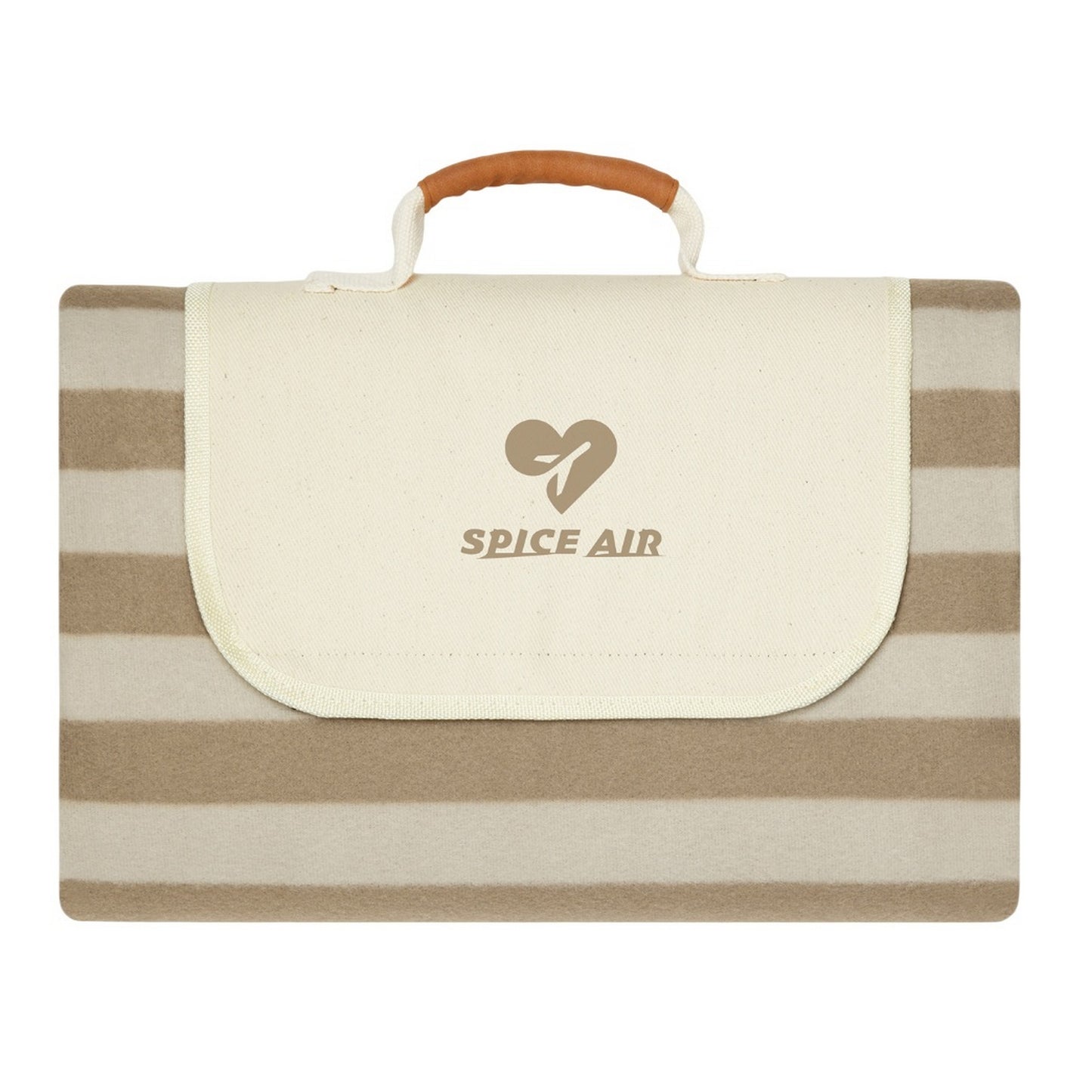 Brown - Front - Vinga Alba RPET Striped Picnic Blanket