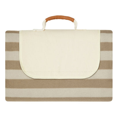 Brown - Back - Vinga Alba RPET Striped Picnic Blanket