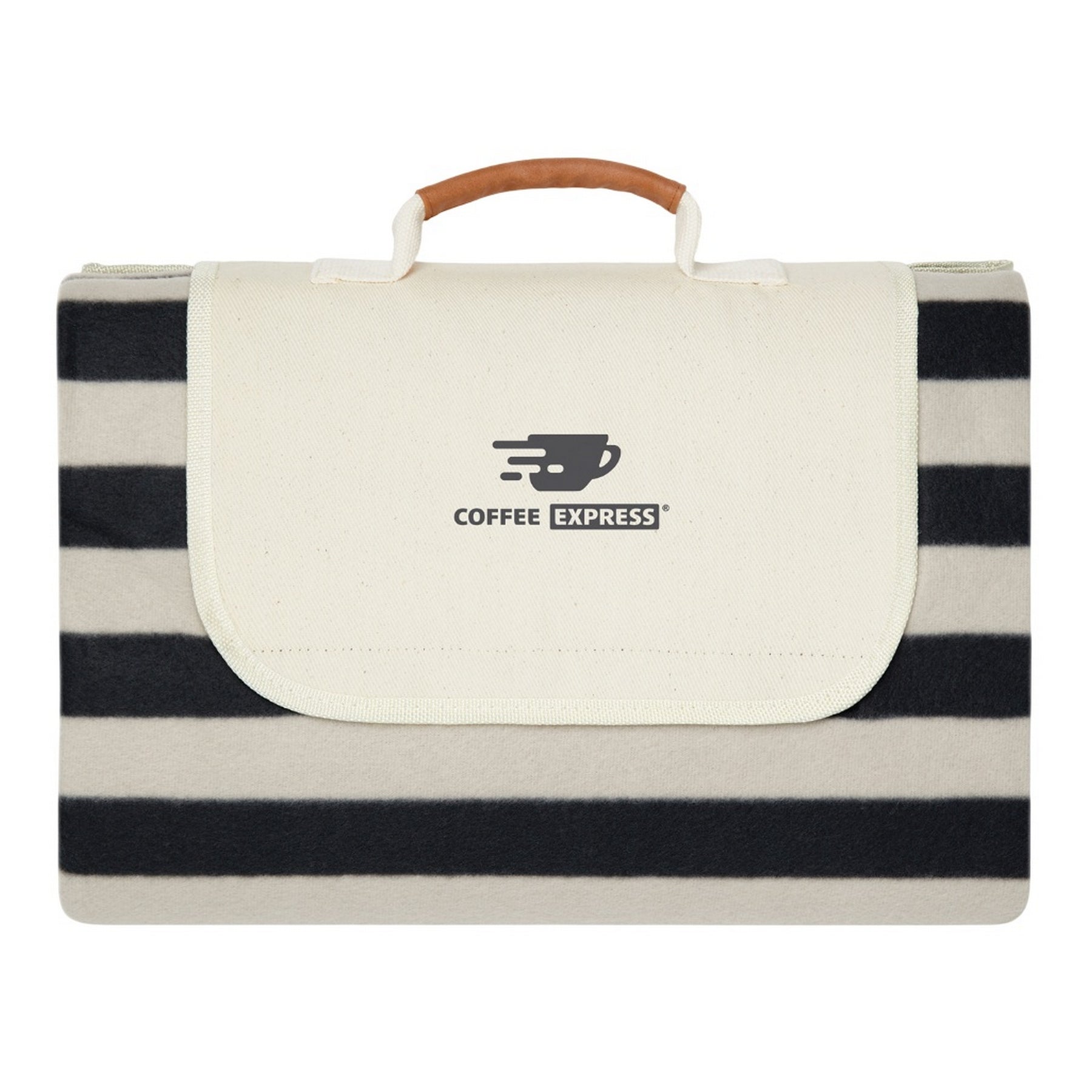 Black - Front - Vinga Alba RPET Striped Picnic Blanket