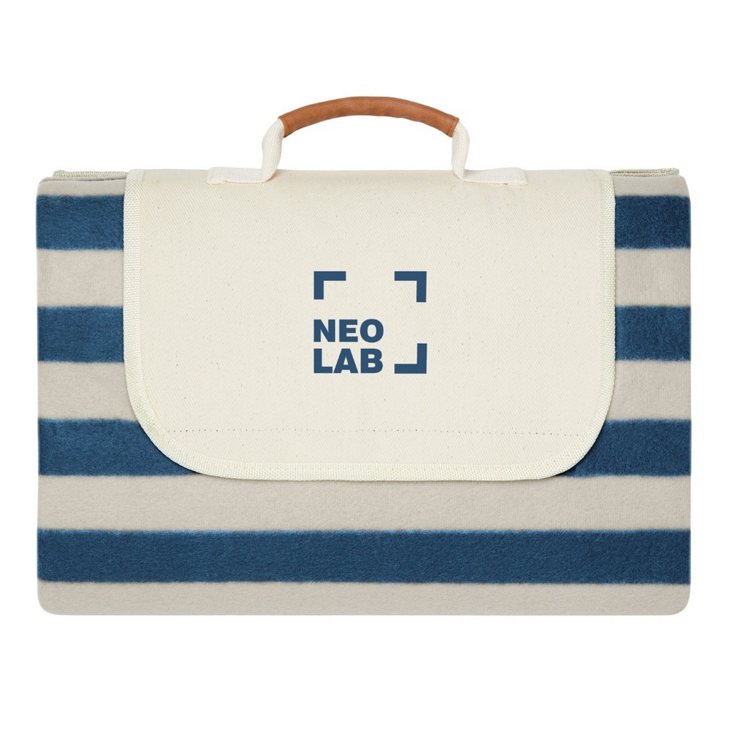 Navy - Front - Vinga Alba RPET Striped Picnic Blanket