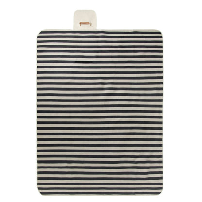 Black - Back - Vinga Alba RPET Striped Picnic Blanket