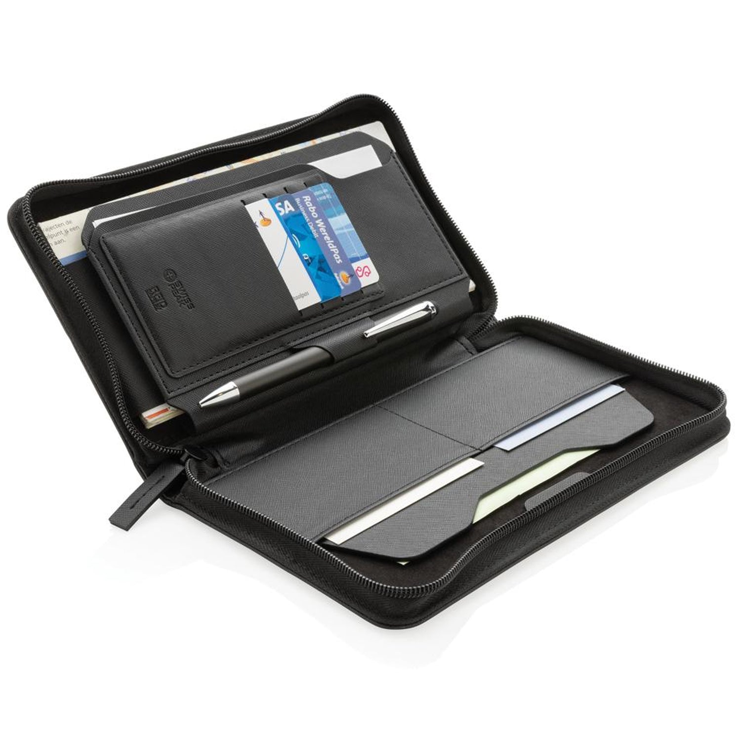Black - Lifestyle - Swiss Peak Heritage RFID Recycled Travel Wallet
