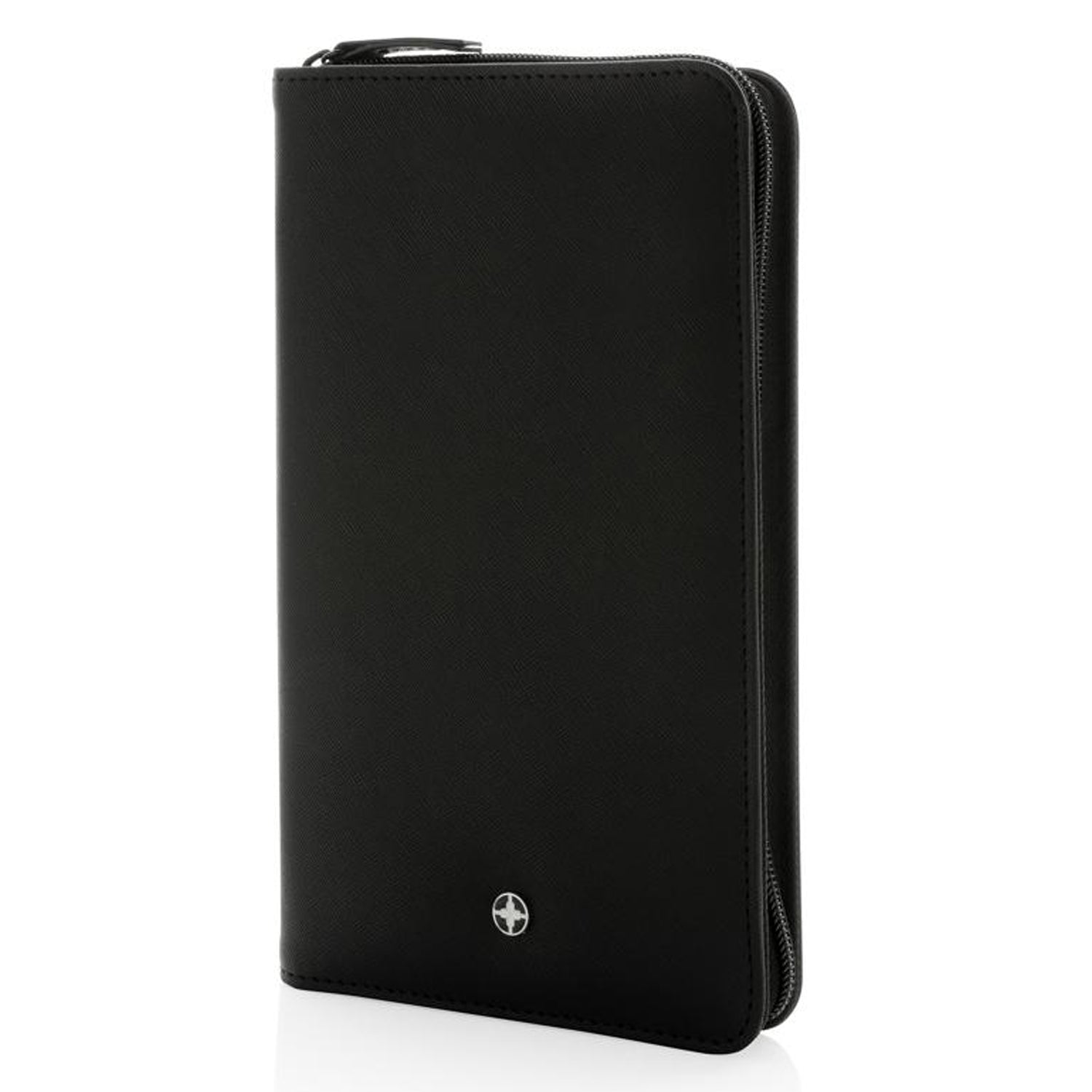 Black - Side - Swiss Peak Heritage RFID Recycled Travel Wallet
