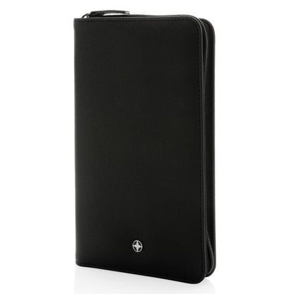 Black - Side - Swiss Peak Heritage RFID Recycled Travel Wallet