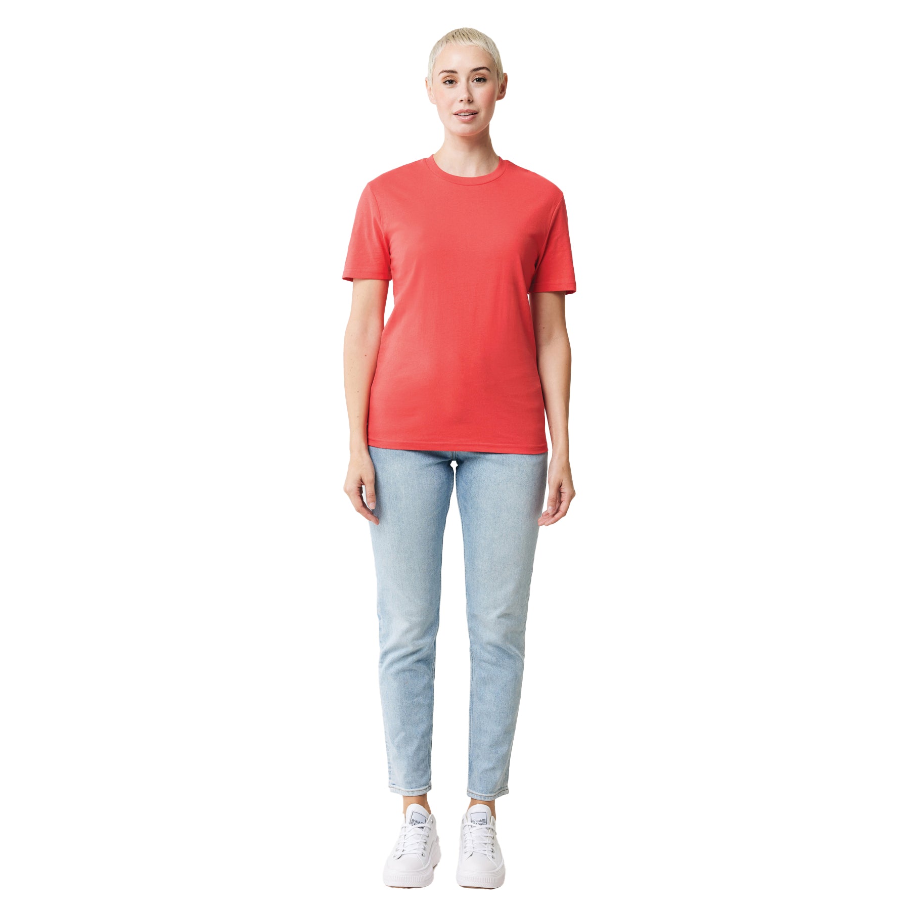 Luscious Red - Side - Iqoniq Unisex Adult Bryce Recycled Cotton T-Shirt