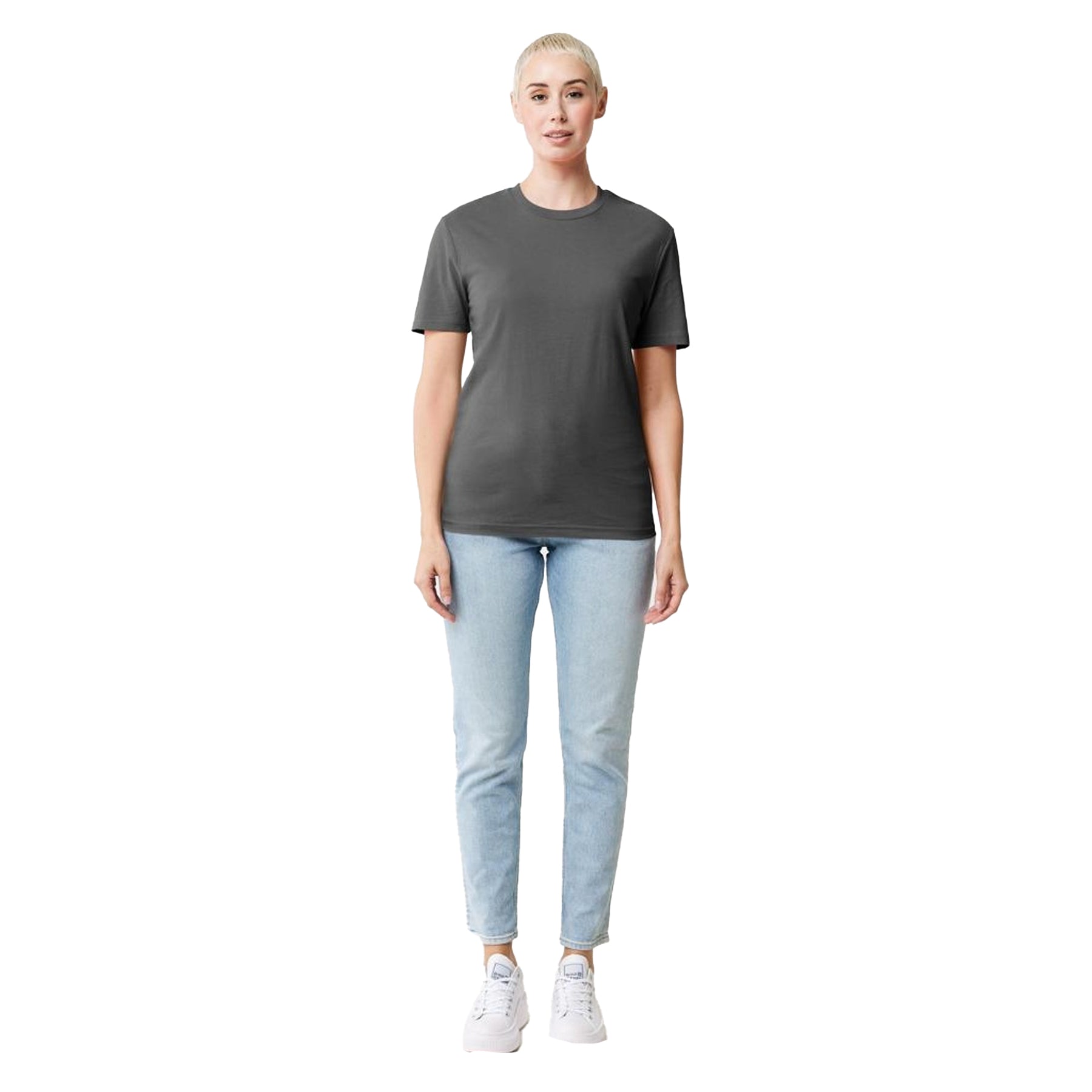 Anthracite - Side - Iqoniq Unisex Adult Bryce Recycled Cotton T-Shirt