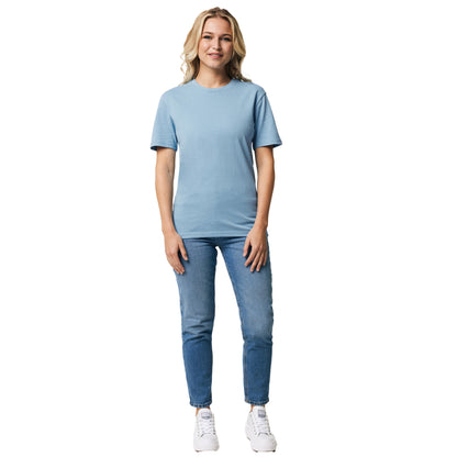 Sky Blue - Side - Iqoniq Unisex Adult Bryce Recycled Cotton T-Shirt