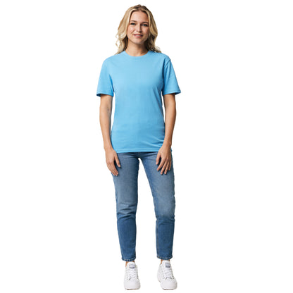 Tranquil Blue - Side - Iqoniq Unisex Adult Bryce Recycled Cotton T-Shirt