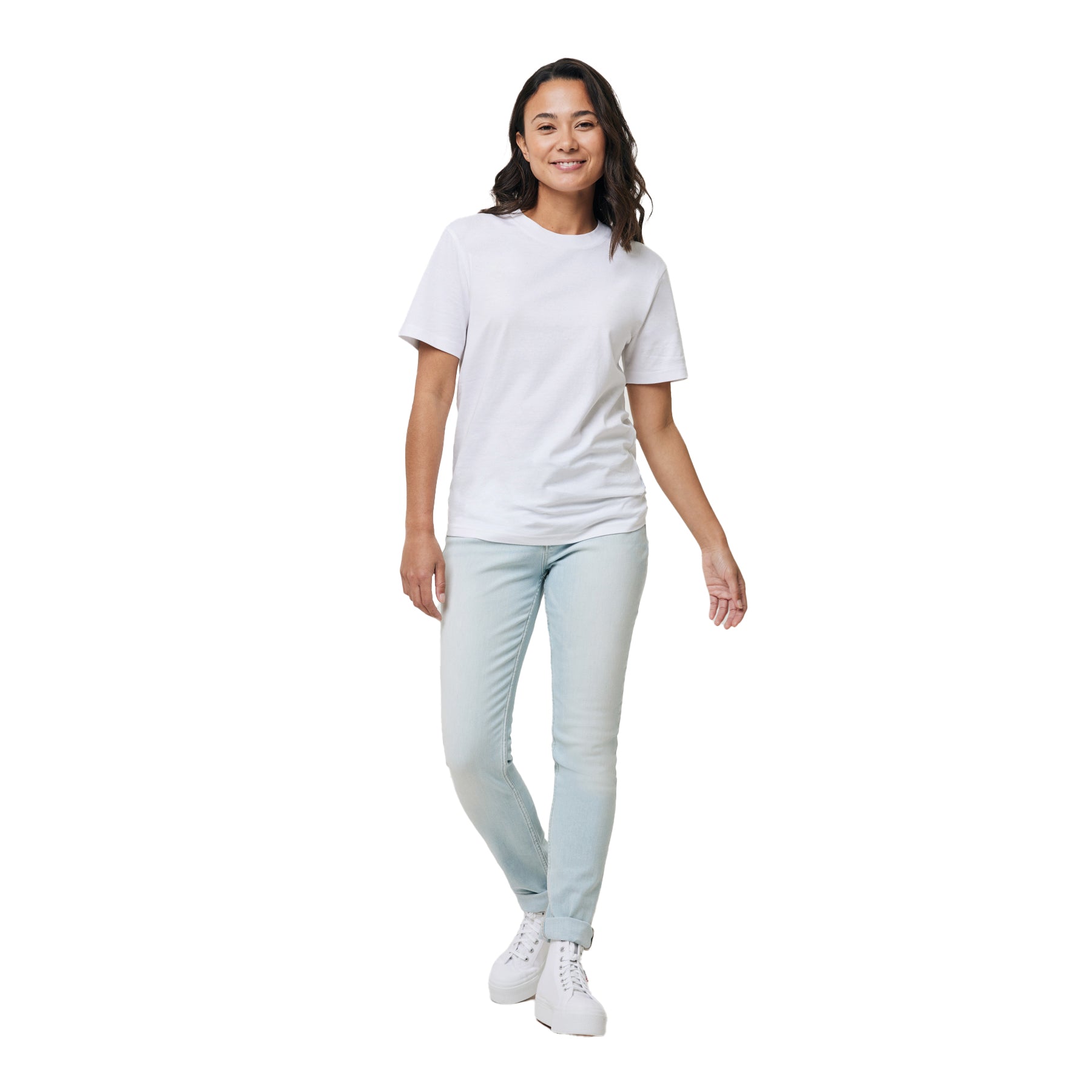 White - Side - Iqoniq Unisex Adult Bryce Recycled Cotton T-Shirt