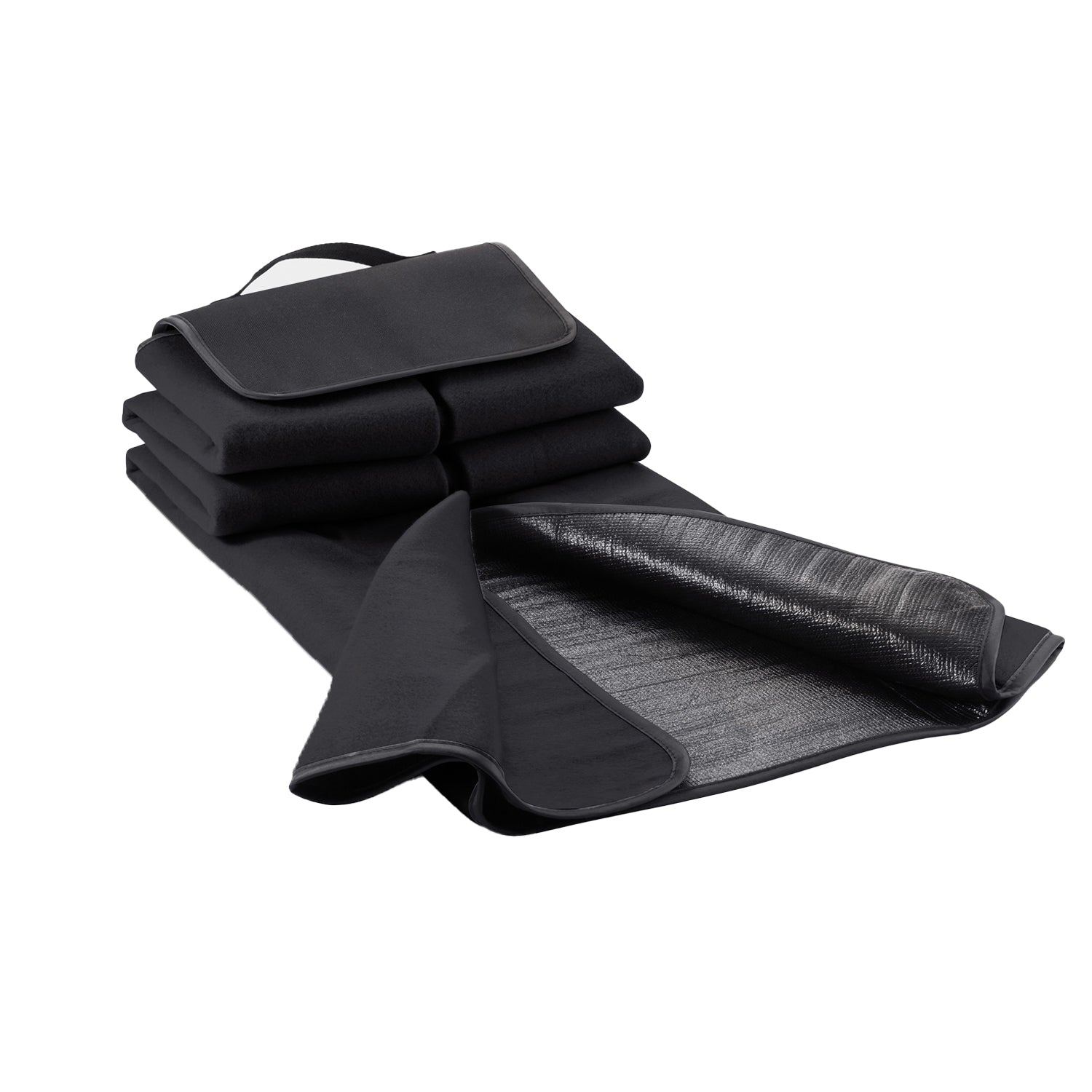 Black - Back - XD Collection Plain Picnic Blanket