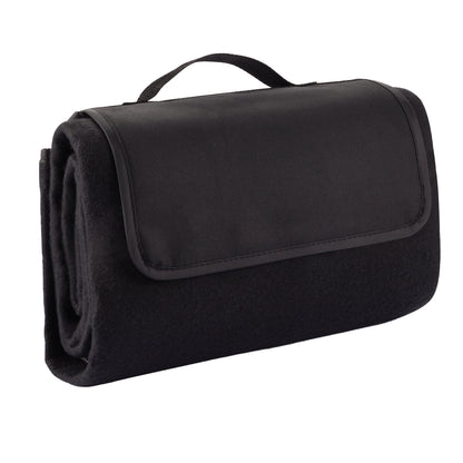 Black - Side - XD Collection Plain Picnic Blanket