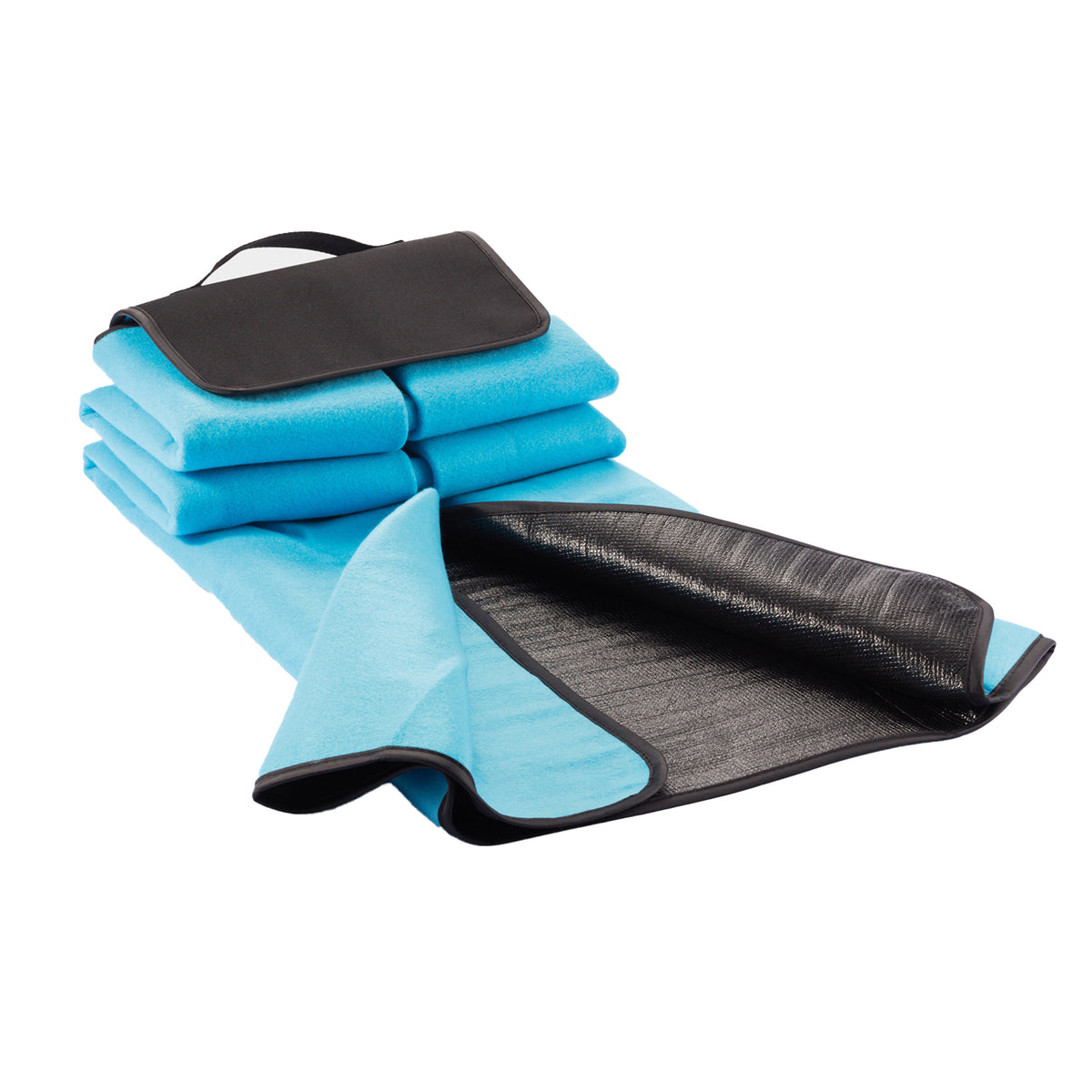 Blue - Back - XD Collection Plain Picnic Blanket