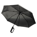Black - Front - XD Collection Yara RPET Carabiner Clip Folding Umbrella