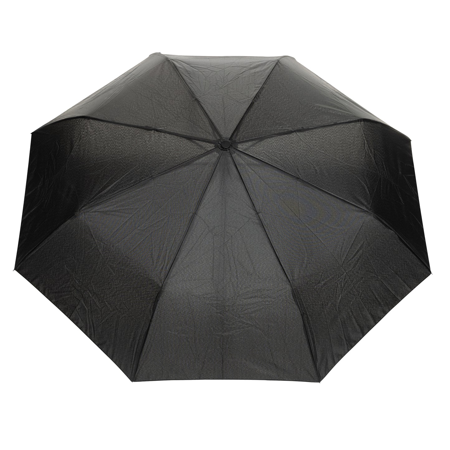 Black - Back - XD Collection Yara RPET Carabiner Clip Folding Umbrella