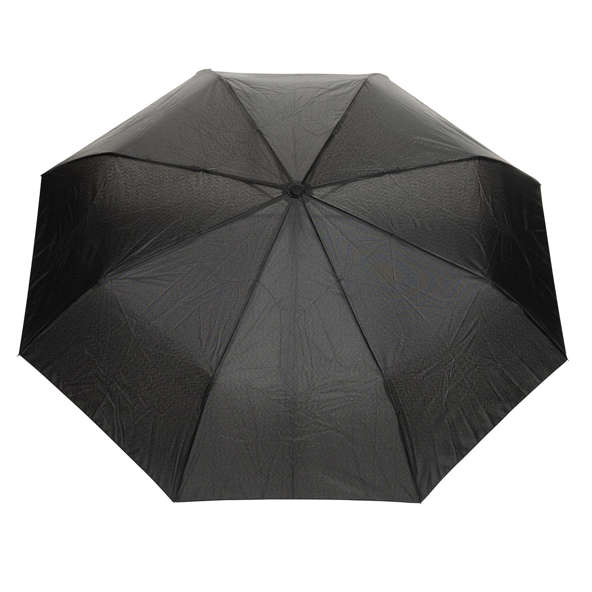 Black - Back - XD Collection Yara RPET Carabiner Clip Folding Umbrella