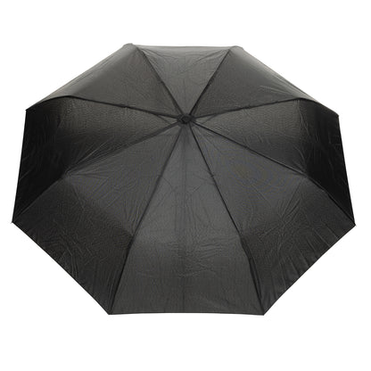 Black - Back - XD Collection Yara RPET Carabiner Clip Folding Umbrella