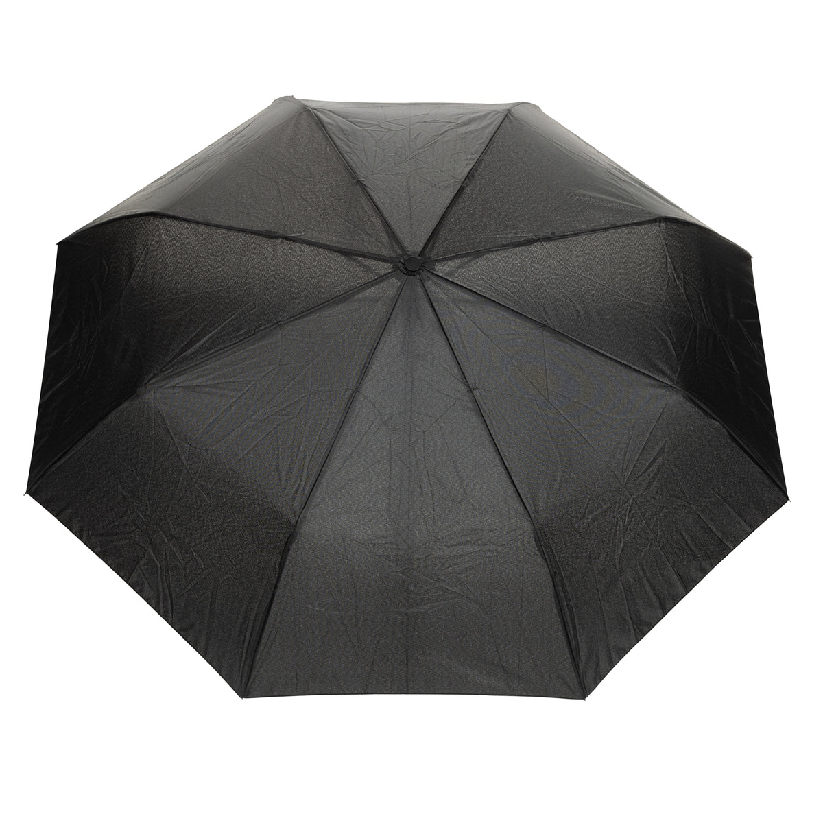 Black - Back - XD Collection Yara RPET Carabiner Clip Folding Umbrella
