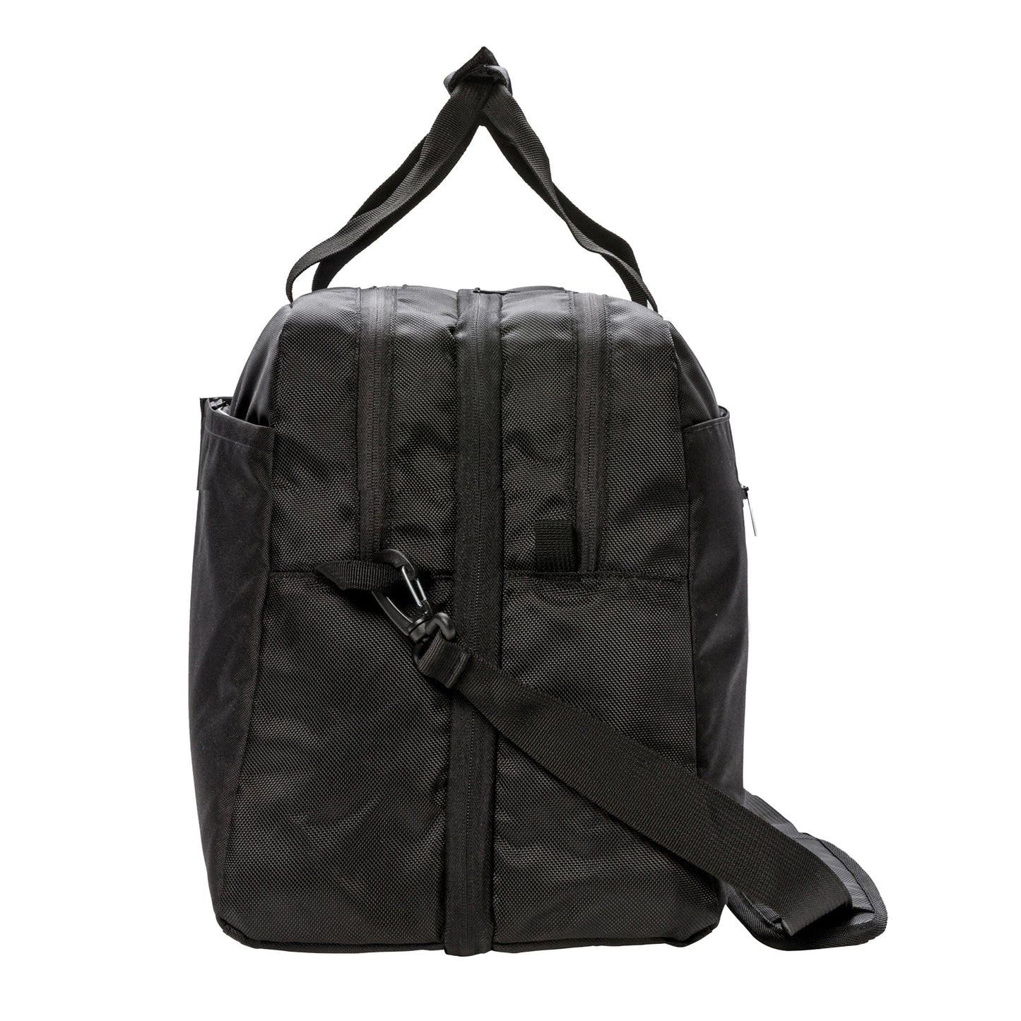 Black - Side - Swiss Peak RFID Blocking Duffle Bag