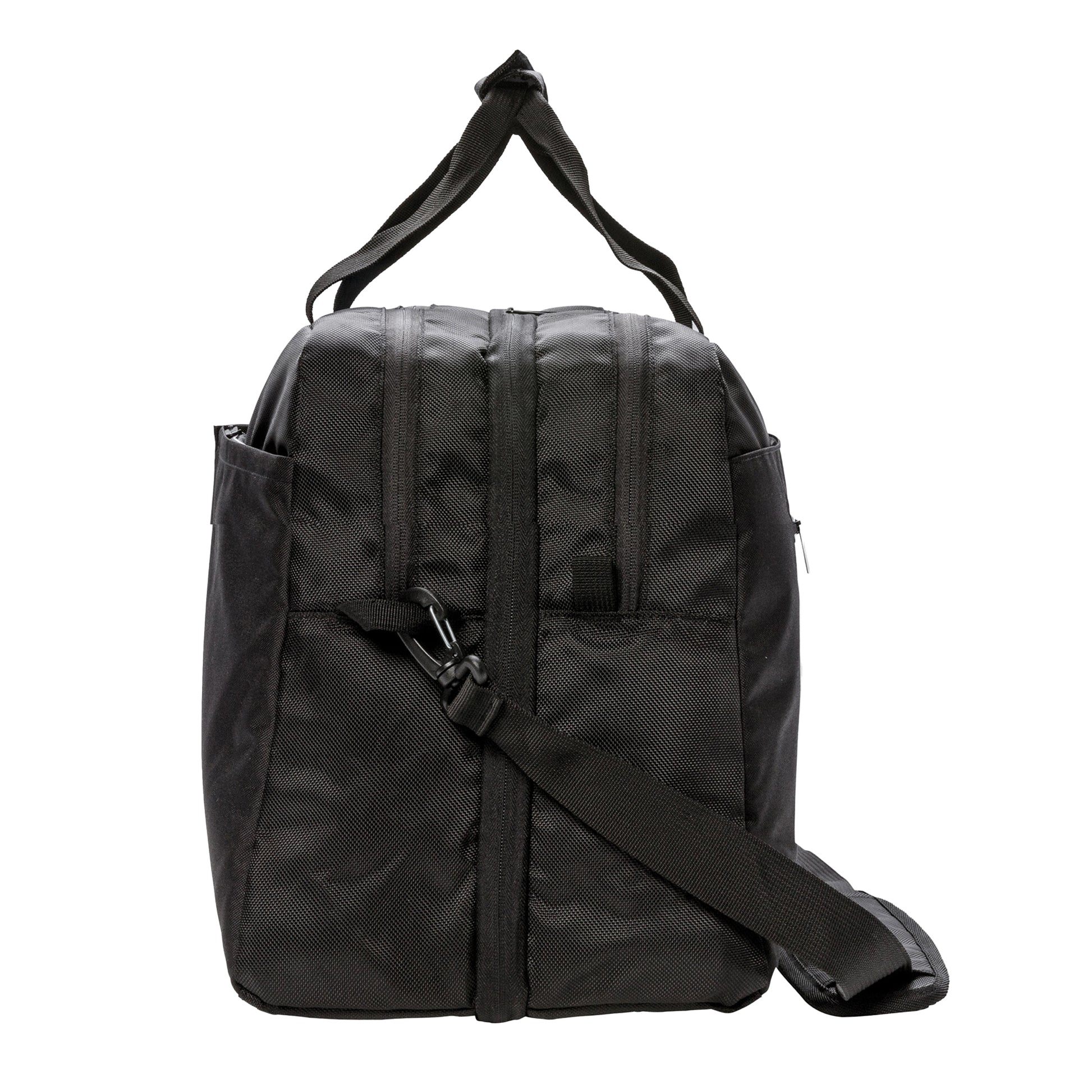Black - Side - Swiss Peak RFID Blocking Duffle Bag