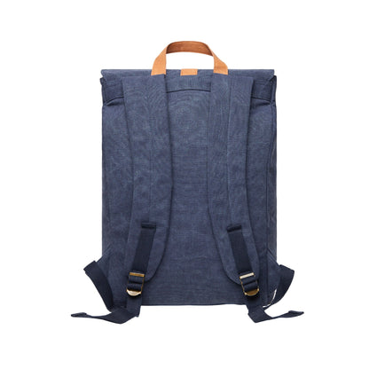 Navy - Back - Vinga Bosler Recycled Canvas 17L Backpack