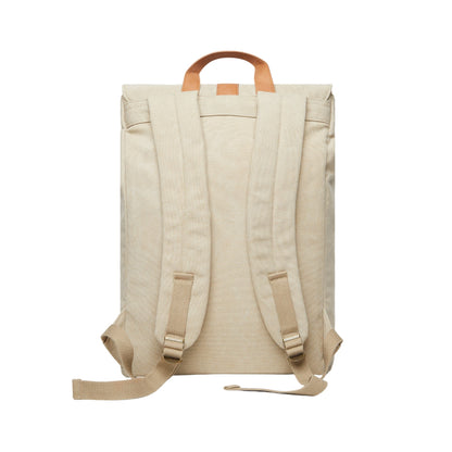Beige - Back - Vinga Bosler Recycled Canvas 17L Backpack