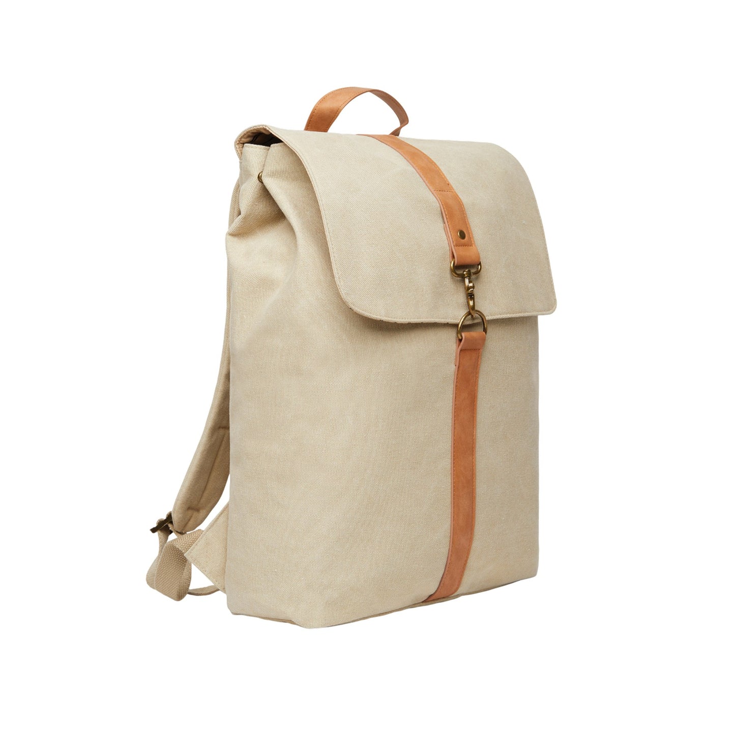 Beige - Side - Vinga Bosler Recycled Canvas 17L Backpack
