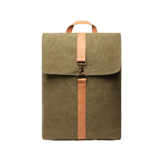 Green - Front - Vinga Bosler Recycled Canvas 17L Backpack