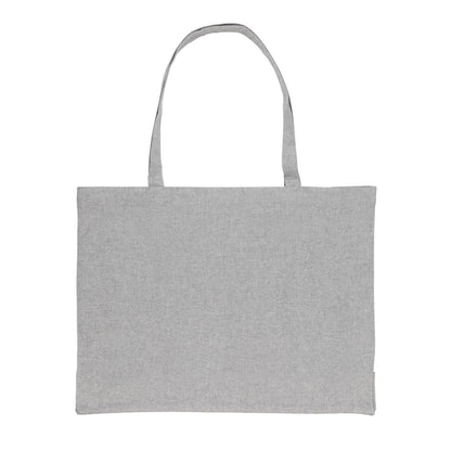 Grey - Front - XD Collection Impact Recycled Cotton Tote Bag
