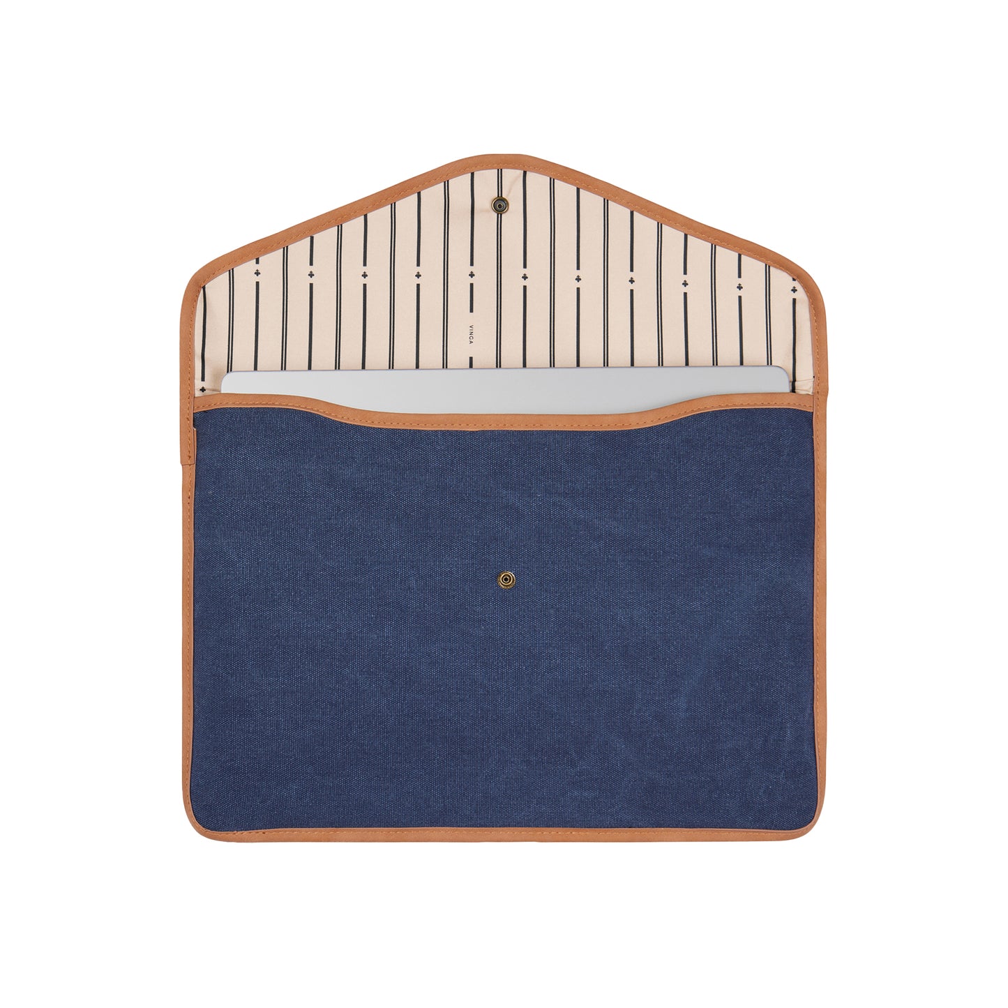 Navy - Side - Vinga Bosler Recycled Canvas Laptop Sleeve