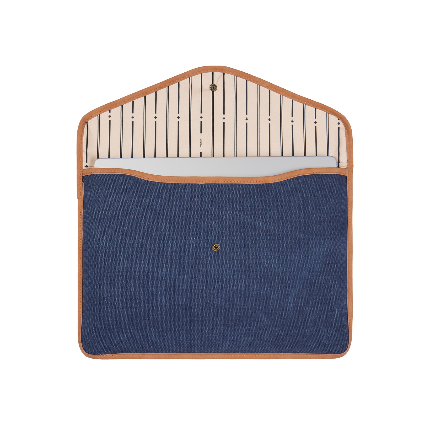 Navy - Side - Vinga Bosler Recycled Canvas Laptop Sleeve
