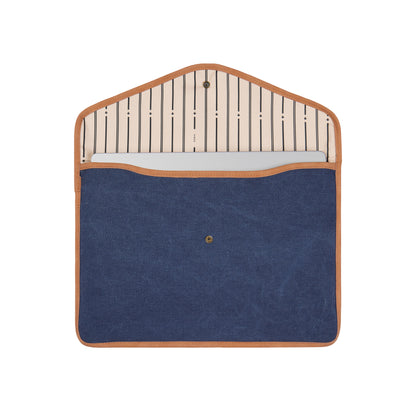 Navy - Side - Vinga Bosler Recycled Canvas Laptop Sleeve