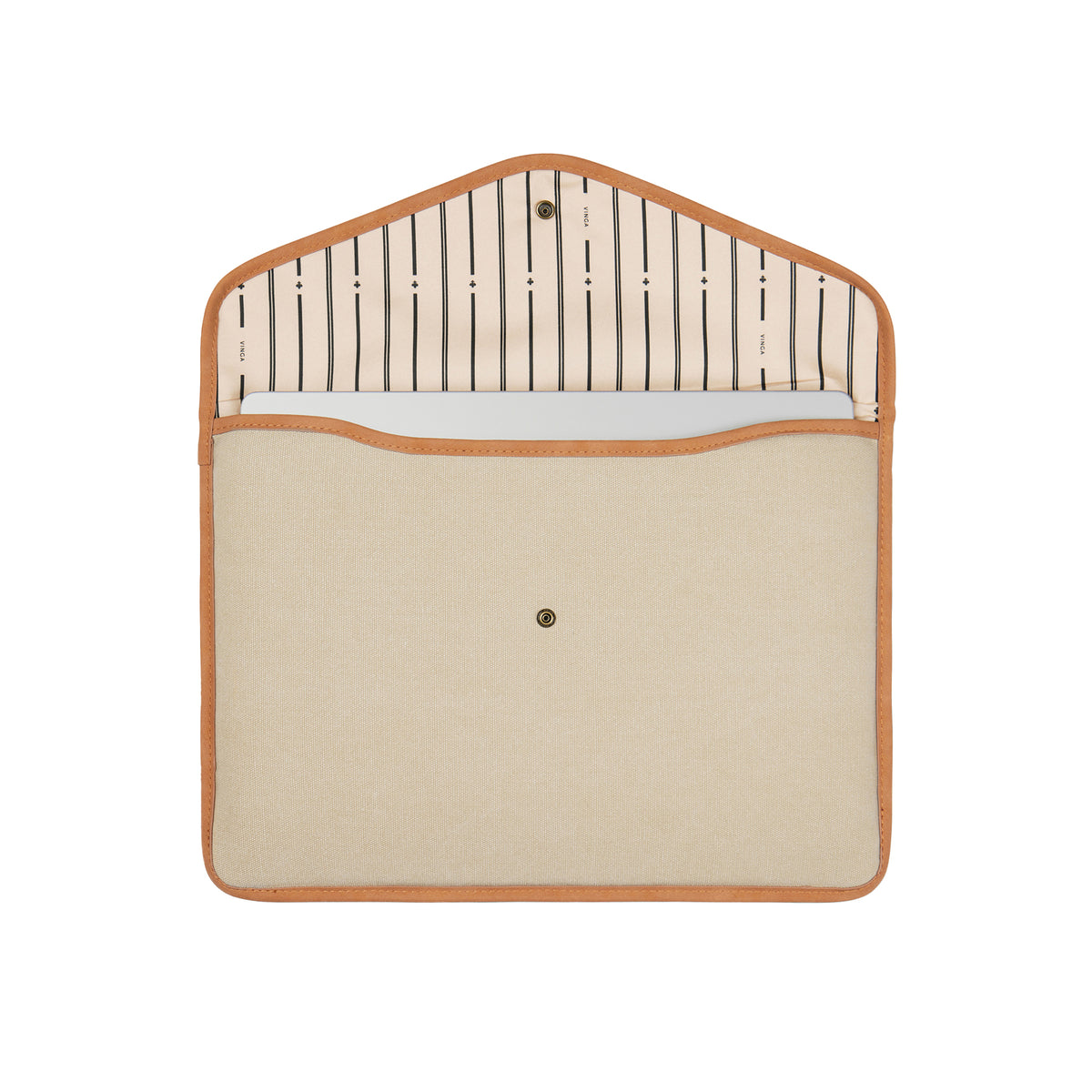 Beige - Side - Vinga Bosler Recycled Canvas Laptop Sleeve